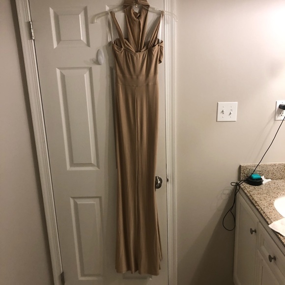 Windsor Taupe cut out gown - Picture 5 of 10